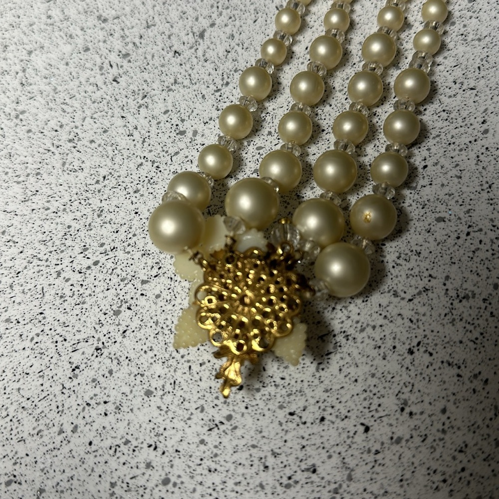 Mid-century stunning Vintage De Mario pearl and filigree necklace - Picture 8 of 8